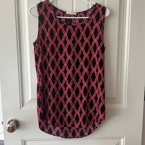 Peach love California sleeveless tank tunic work night out geometric small